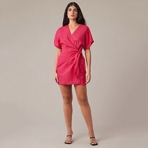 Hudson North Pink Linen Blend Wrap Shirt Dress Size 3X